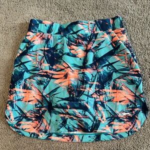 Slazenger Women's Tropical Print Skirt - Teal and Coral